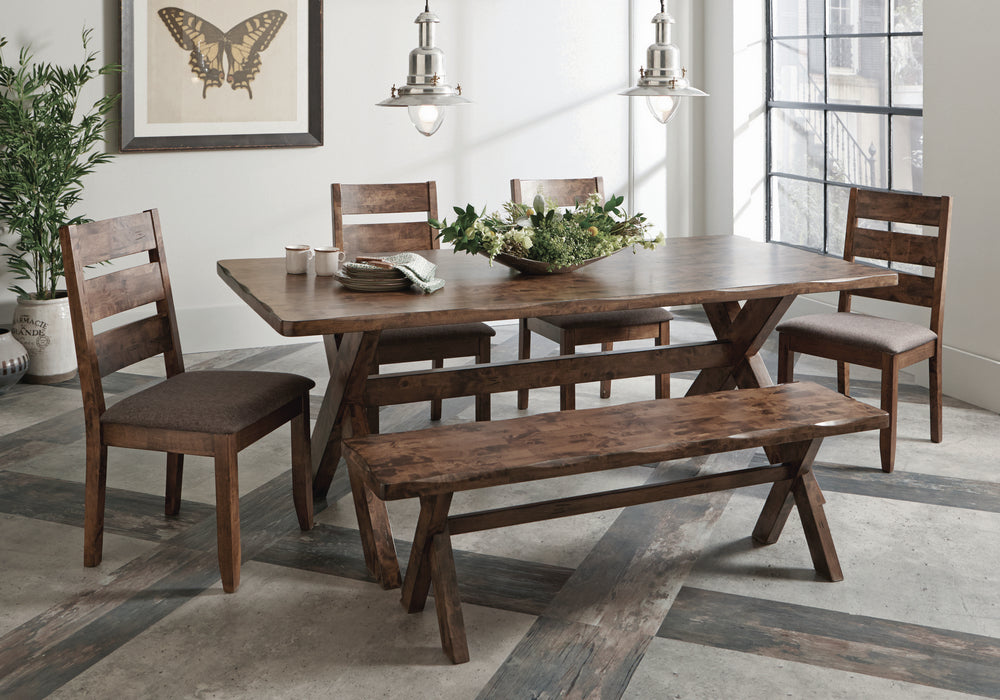 Alston Dining Set - Table, 4 Chairs, & Bench