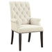 Alana Upholstered Arm Chair Beige and Smokey Black image