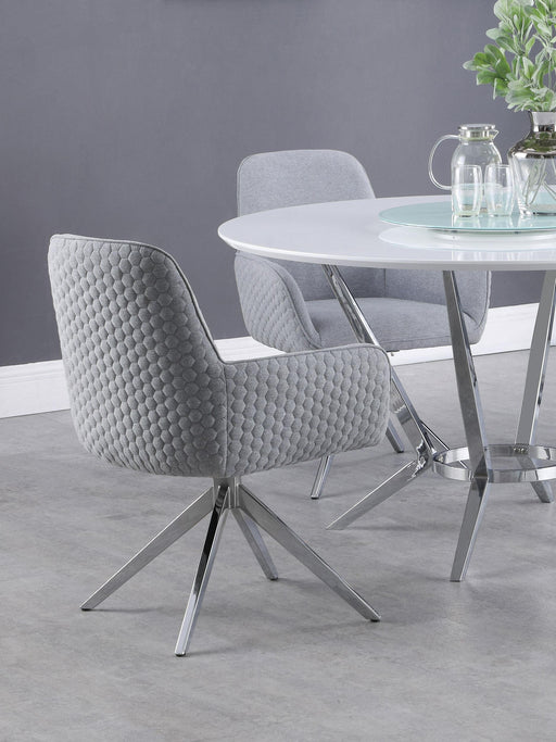 Abby Flare Arm Side Chair Light Grey and Chrome image