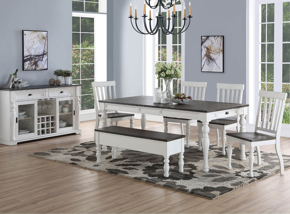 Joanna 6 Piece Dining Set - Table, 4 chairs, bench