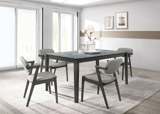 Stevie Rectangular Dining Set Grey and Black image