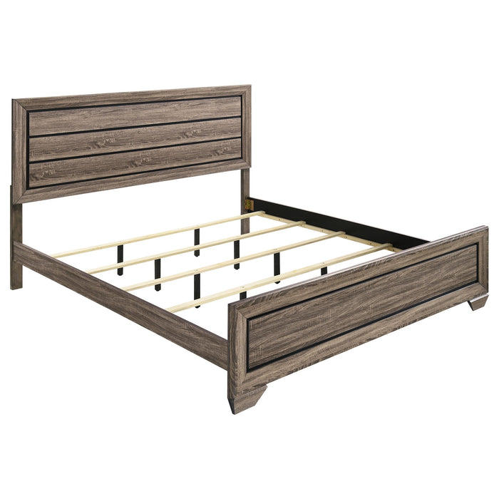 Kauffman California King, E.king, & Queen Panel Bed Washed Taupe - Nick's Furniture (IL)