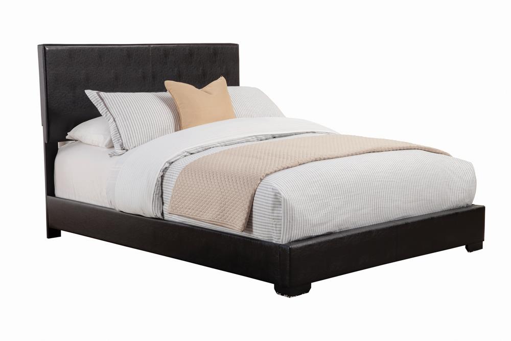 Conner Full Upholstered Panel Bed Black image