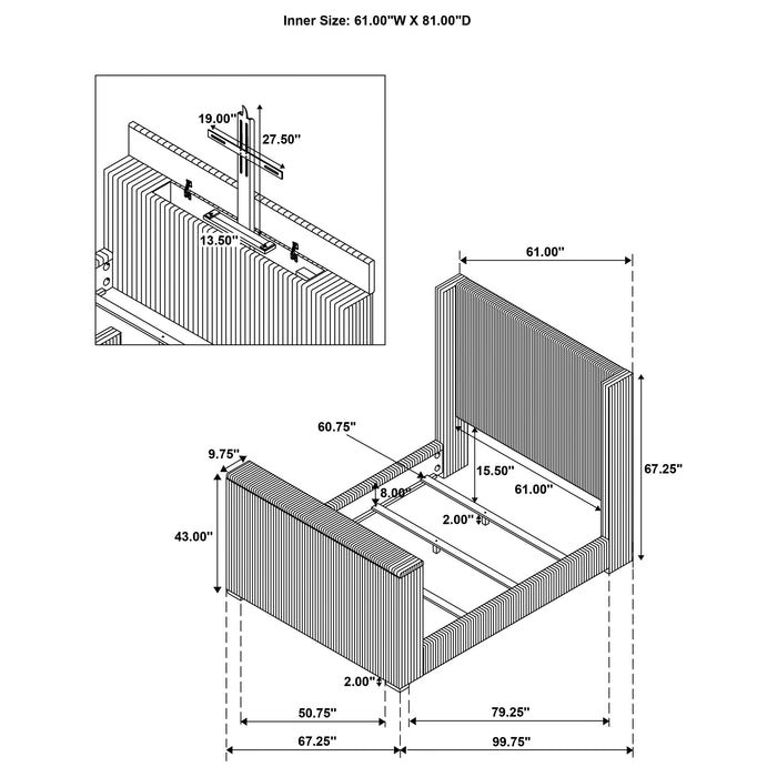 Centergrove Wingback TV Bed