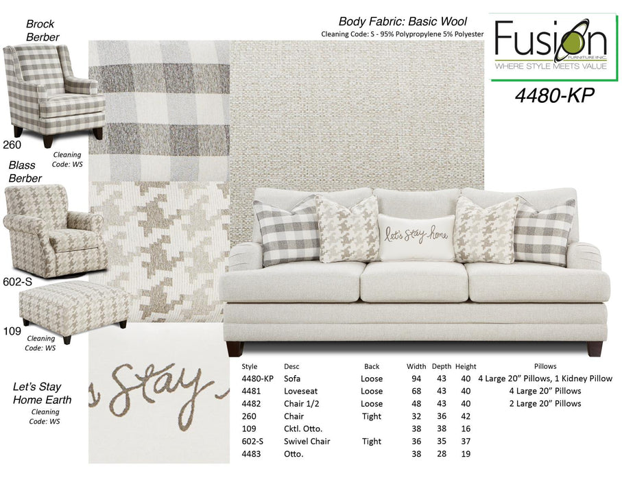Basic Wool Sofa & Loveseat Set