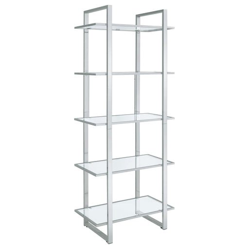 Hartford Glass Shelf Bookcase Chrome image