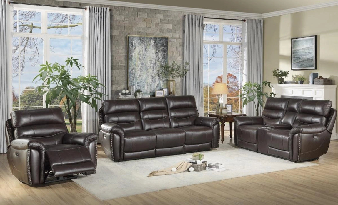 Lance Power Reclining Chair with Power Headrest and USB Port in Brown 9527BRW-1PWH