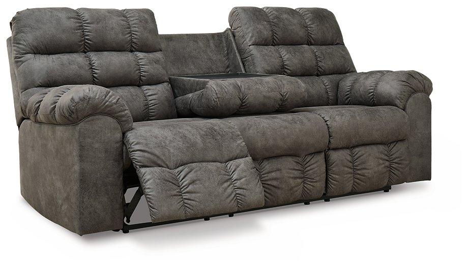 Derwin Reclining Sofa with Drop Down Table