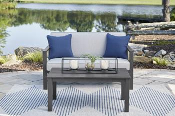 Fynnegan Outdoor Loveseat with Table (Set of 2)