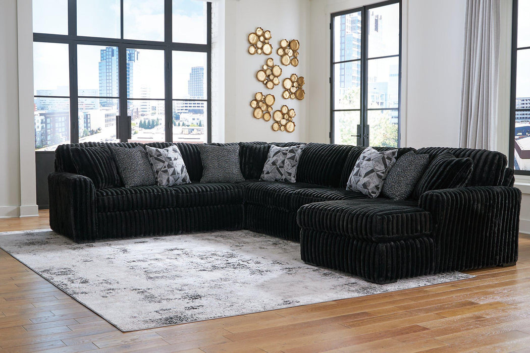 Midnight-Madness Sectional with Chaise - Nick's Furniture (IL)