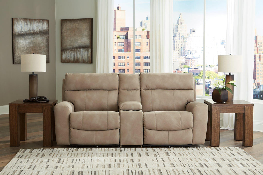 Next-Gen DuraPella Power Reclining Sectional Loveseat with Console - Nick's Furniture (IL)