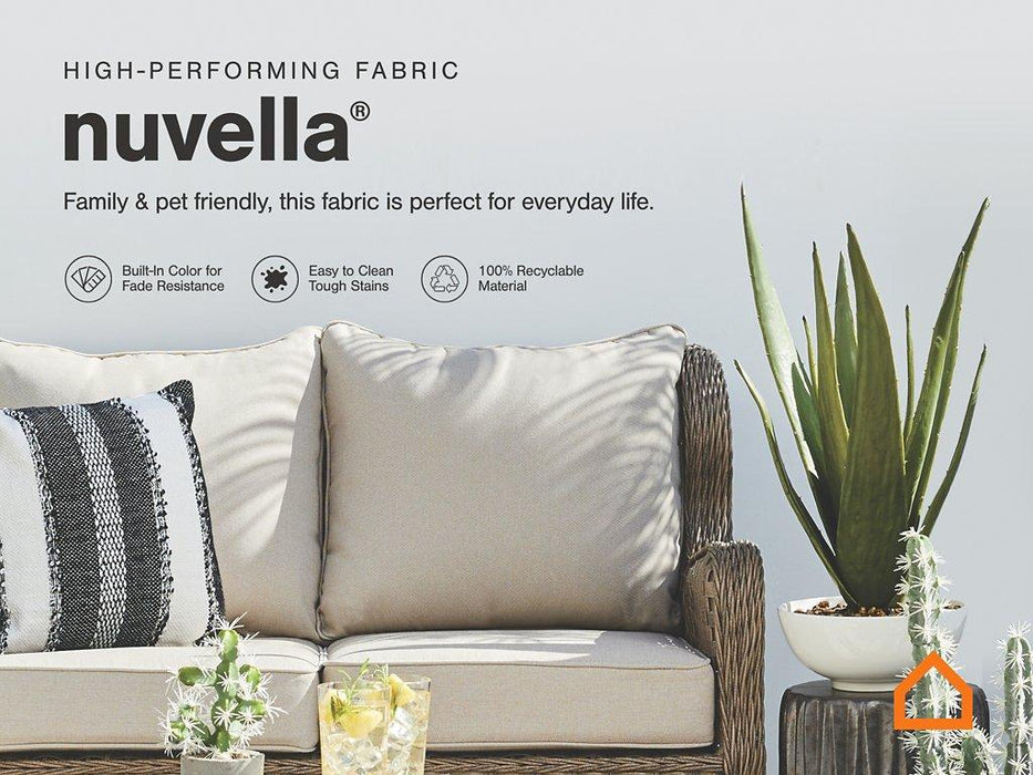 Visola Outdoor Sofa and Loveseat Set - Nick's Furniture (IL)