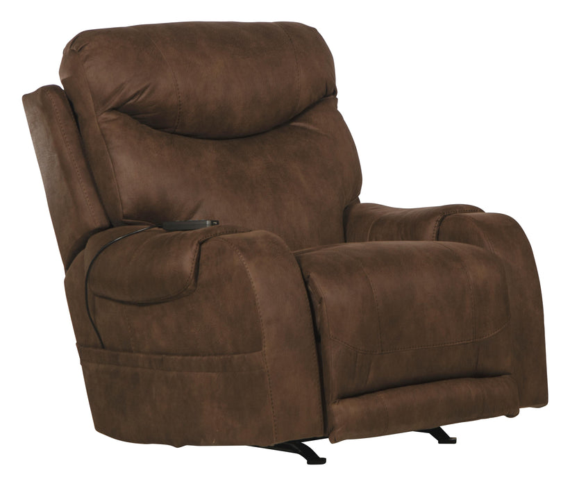 Recharger Power Rocker Recliner with Power Adjustable Headrest & Lumbar and CR3 Heat & Massage - Nick's Furniture (IL)