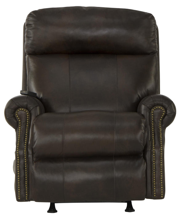 Vito Leather Power Rocker Recliner with Power Adjustable Headrest and Lumbar and CR3 Therapeutic Massage