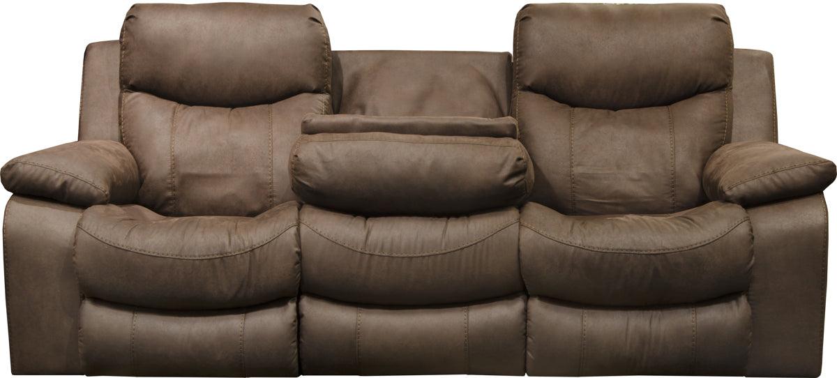 Catnapper Palmer Power Headrest w/ Lumbar Power Lay Flat Reclining Sofa in Saddle