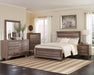 Kauffman California King, E.king, & Queen Panel Bed Washed Taupe - Nick's Furniture (IL)