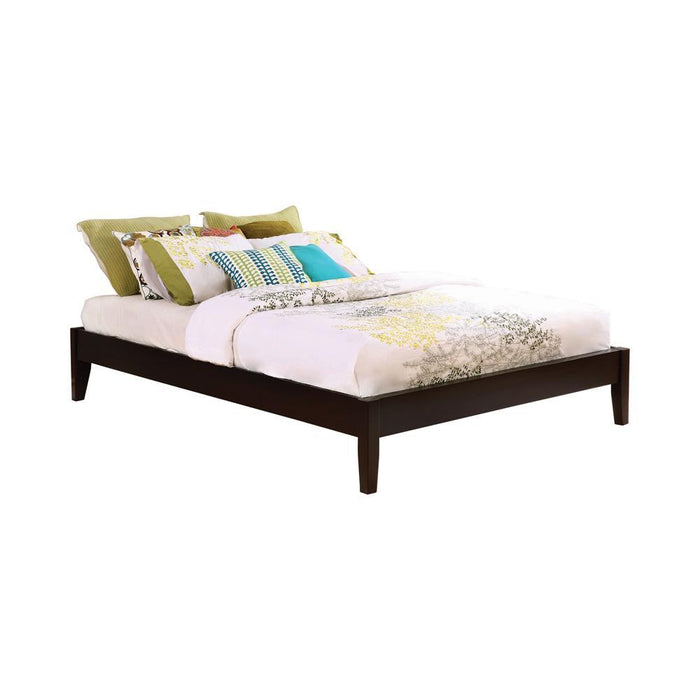 Hounslow California King, E.King, & Queen Universal Platform Bed Cappuccino - Nick's Furniture (IL)