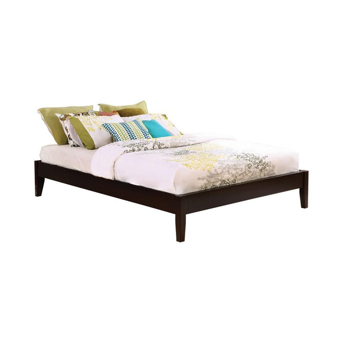 Hounslow California King, E.King, & Queen Universal Platform Bed Cappuccino - Nick's Furniture (IL)
