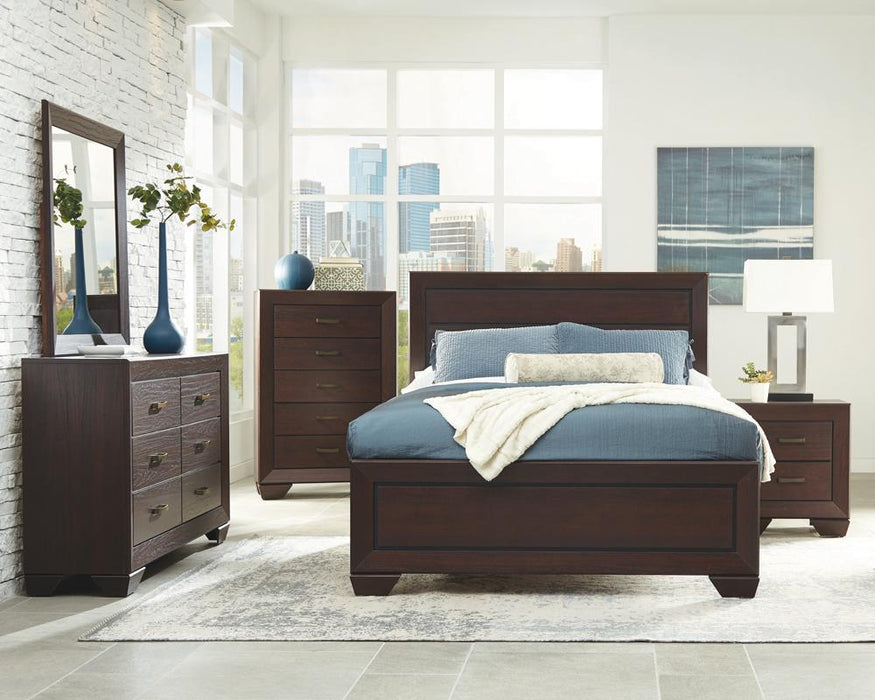 Kauffman California King, Eastren King, & Queen Panel Bed Dark Cocoa - Nick's Furniture (IL)