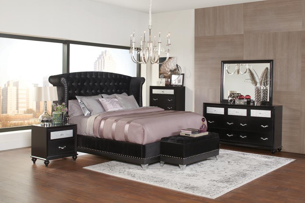 Barzini Queen Tufted Upholstered Bed Black