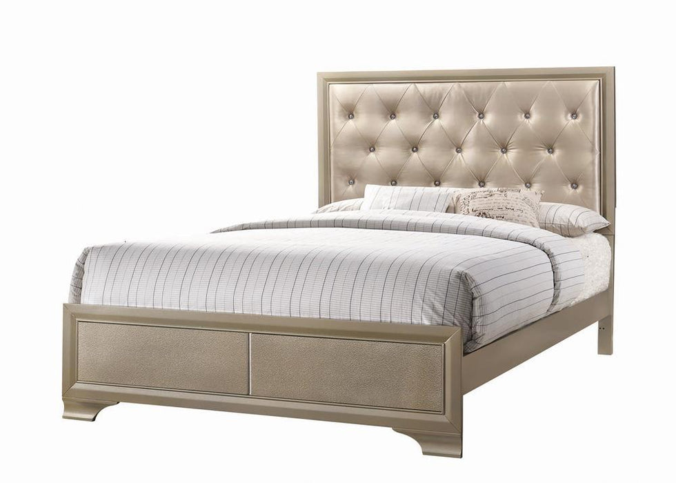 Beaumont Transitional Champagne Queen Bed