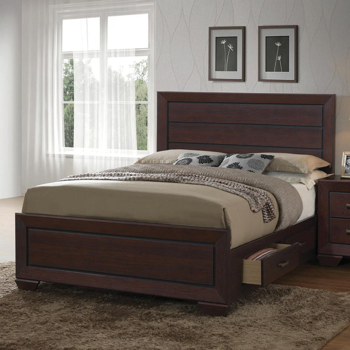 Kauffman California King, Eastren King, & Queen Panel Bed Dark Cocoa - Nick's Furniture (IL)