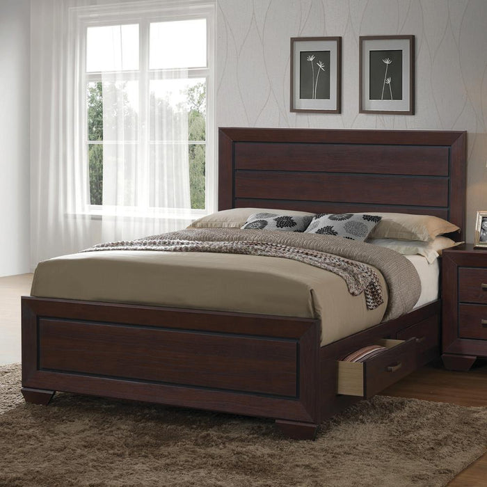 Kauffman California King, Eastren King, & Queen Panel Bed Dark Cocoa - Nick's Furniture (IL)