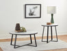 Hugo Round Coffee Table White and Matte Black - Nick's Furniture (IL)