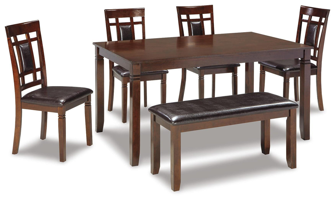 Bennox Dining Table and Chairs with Bench (Set of 6) - Nick's Furniture (IL)