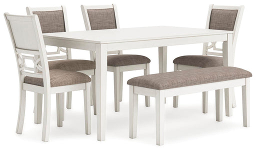 Erinberg Dining Table and 4 Chairs and Bench (Set of 6) - Nick's Furniture (IL)