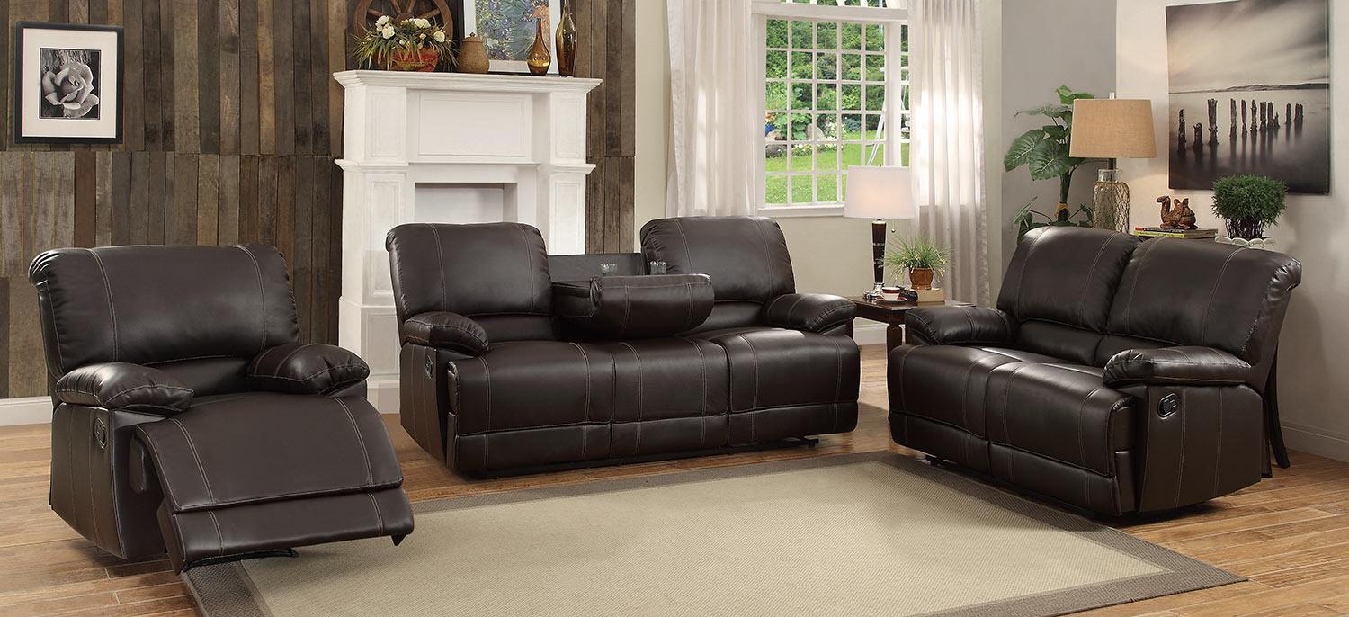Cassville Double Reclining Loveseat in Dark Brown 8403-2 - Nick's Furniture (IL)