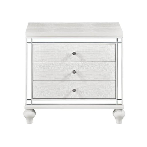 Homelegance Alonza 3 Drawer Nightstand in White 1845-4 image