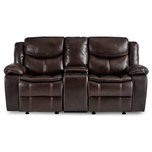 Homelegance Furniture Bastrop Double Glider Reclining Loveseat in Brown 8230BRW-2 image