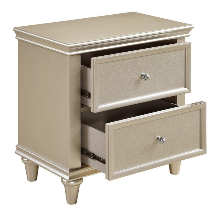 Homelegance Celandine 2 Drawer Nightstand in Silver 1928-4