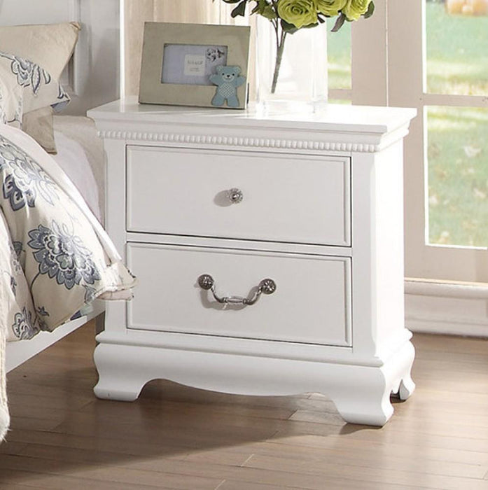 Homelegance Lucida 2 Drawer Nightstand in White 2039W-4