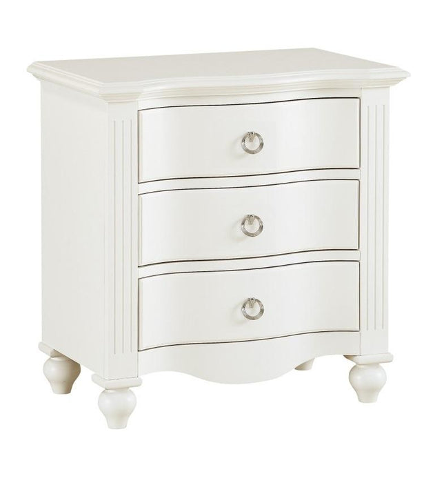 Homelegance Meghan 3 Drawer Nightstand in White 2058WH-4