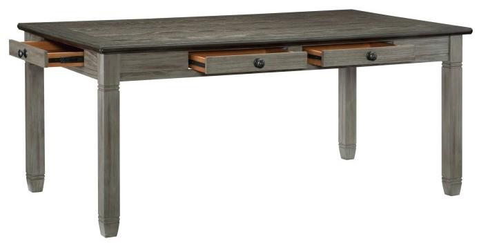 Homelegance Granby Dining Table in Coffee and Antique Gray 5627GY-72