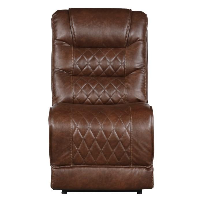 Homelegance Furniture Putnam Power Armless Reclining Chair in Brown 9405BR-ARPW image