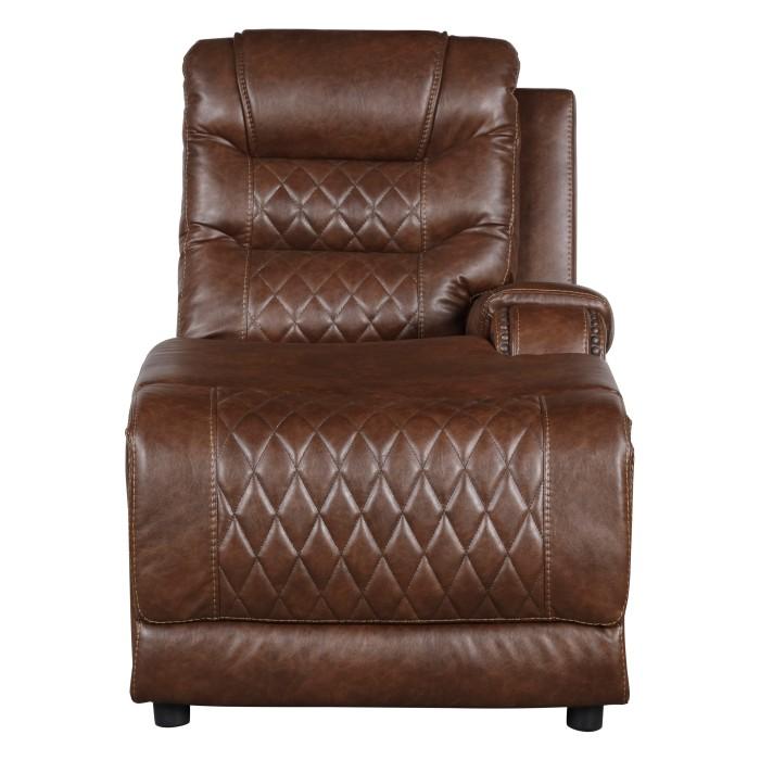 Putnam Power Right Side Reclining Chaise with USB Port in Brown 9405BR-RCPW