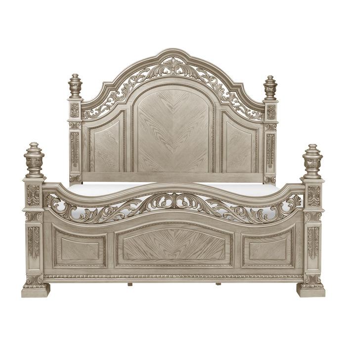 Catalonia King Poster Bed in Platinum Gold 1824PGK-1EK*