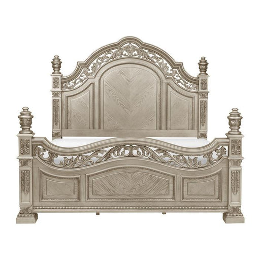 Catalonia Queen Poster Bed in Platinum Gold 1824PG-1* - Nick's Furniture (IL)