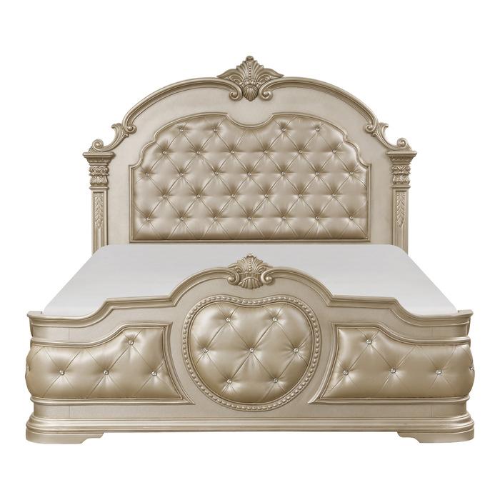 Antoinetta Queen Panel Bed in Champagne Wood 1919NC-1*