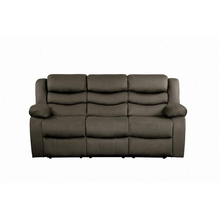 Discus Double Reclining Sofa in Brown 9526BR-3