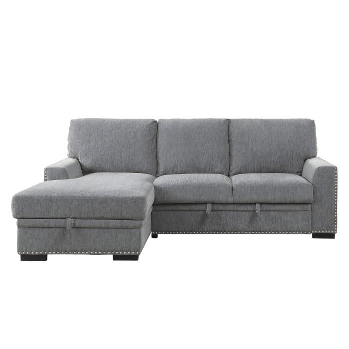 Morelia 2pc Sectional with Pull Out Bed and Left Chaise in Dark Gray 9468DG*2LC2R