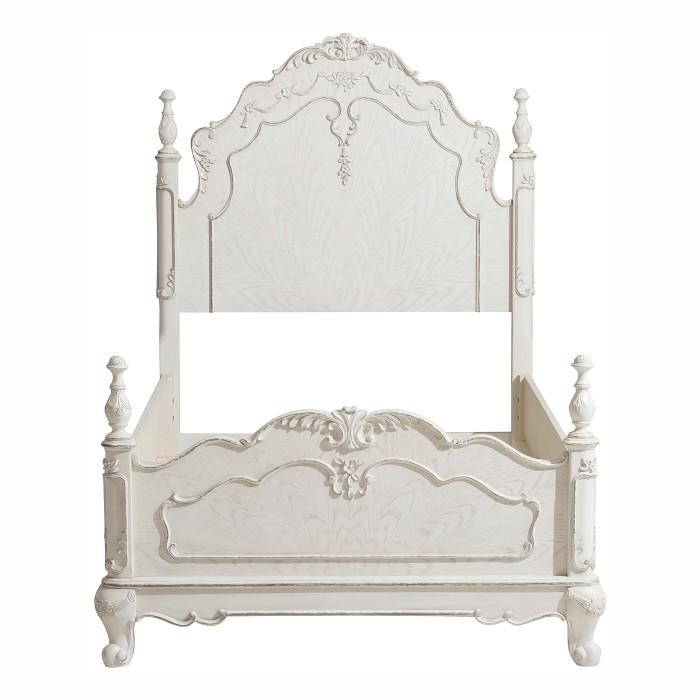 Cinderella Twin Poster Bed in Antique White 1386TNW-1*
