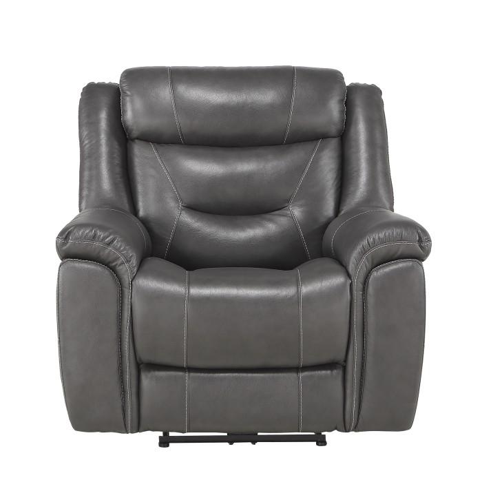 Danio Power Double Reclining Chair with Power Headrests in Dark Gray 9528DGY-1PWH