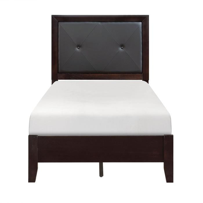 Edina Twin Panel Bed in Espresso-Hinted Cherry 2145T-1