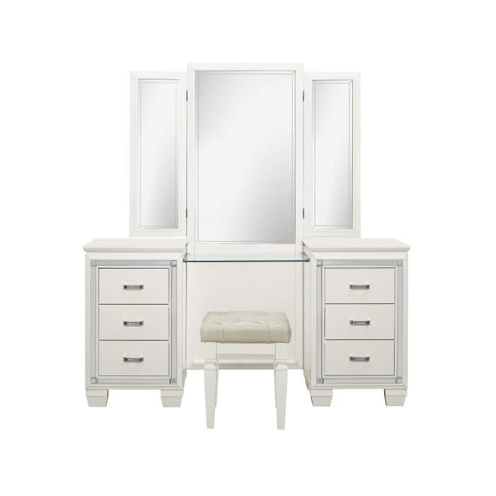 Allura Vanity Dresser with Mirror in White 1916W-15*