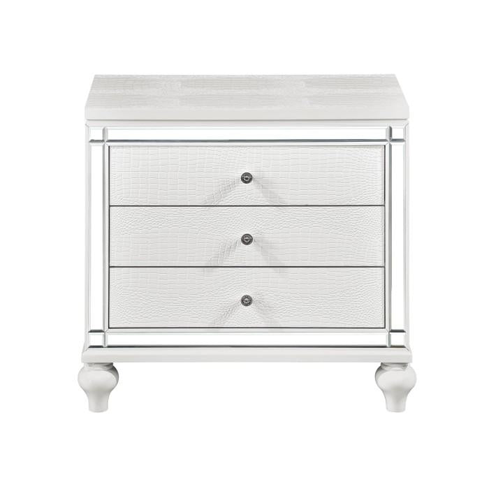 Alonza 3 Drawer Nightstand in White 1845-4