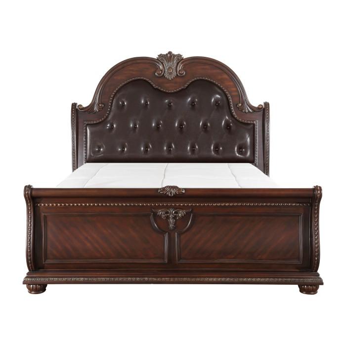 Cavalier King Sleigh Bed in Dark Cherry 1757K-1EK*